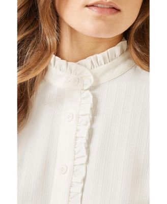 Women's High Neck Frill Shirt