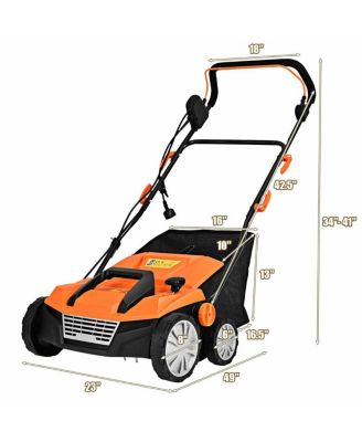 15 Inch 13 Amp Electric Scarifier with Collection Bag and Removable Blades
