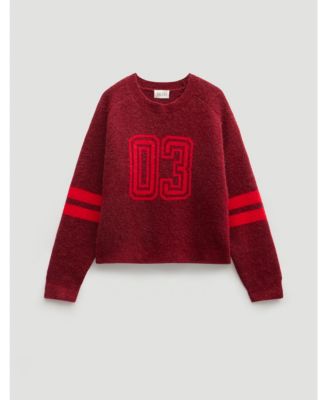Women's Varsity Jacquard Wool Blend Sweater