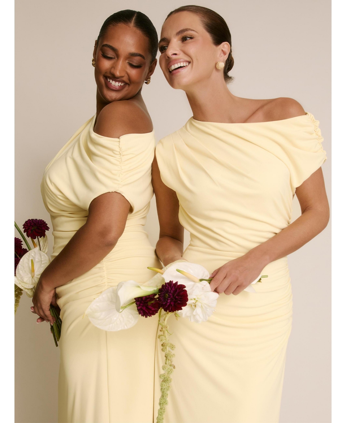 Six Stories Women's Slash Neck Drape Stretch Bridesmaid