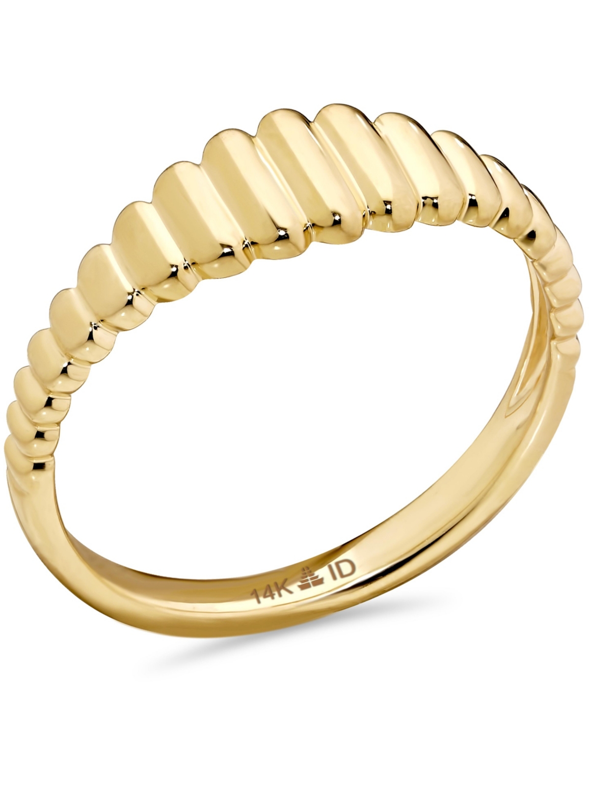 Devata Ribbed Ring in 14K Gold, Size 8, approx. 1.8 grams.