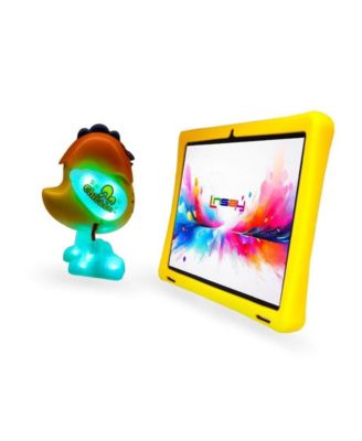 New 10.1" Funny Kids Tablet Octa Core 256GB Bundle with Yellow Kids Defender Case and Smart Chicken Toy Newest Android 15