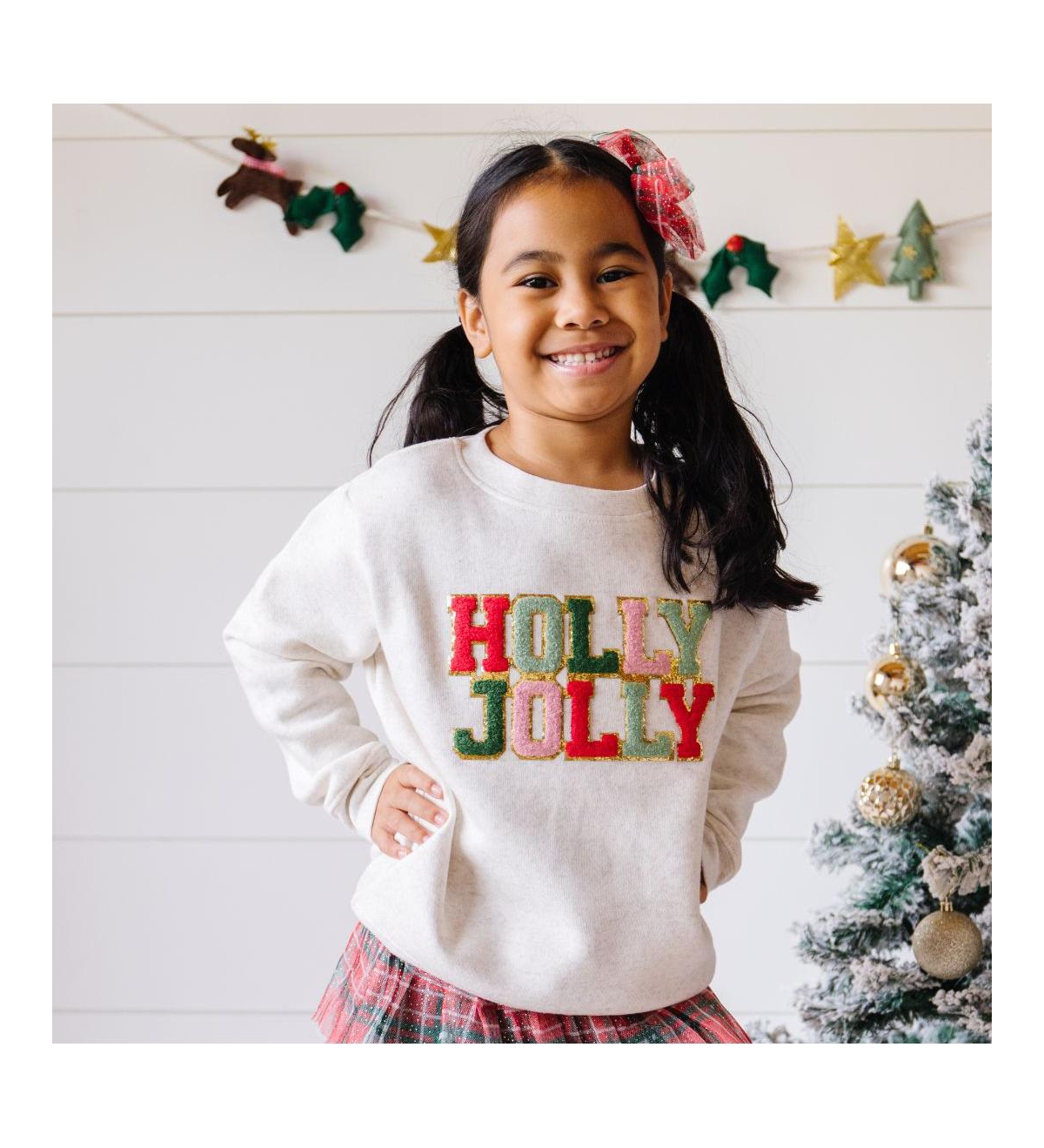 Sweet Wink Baby Girls Holly Jolly Patch Christmas Sweatshirt