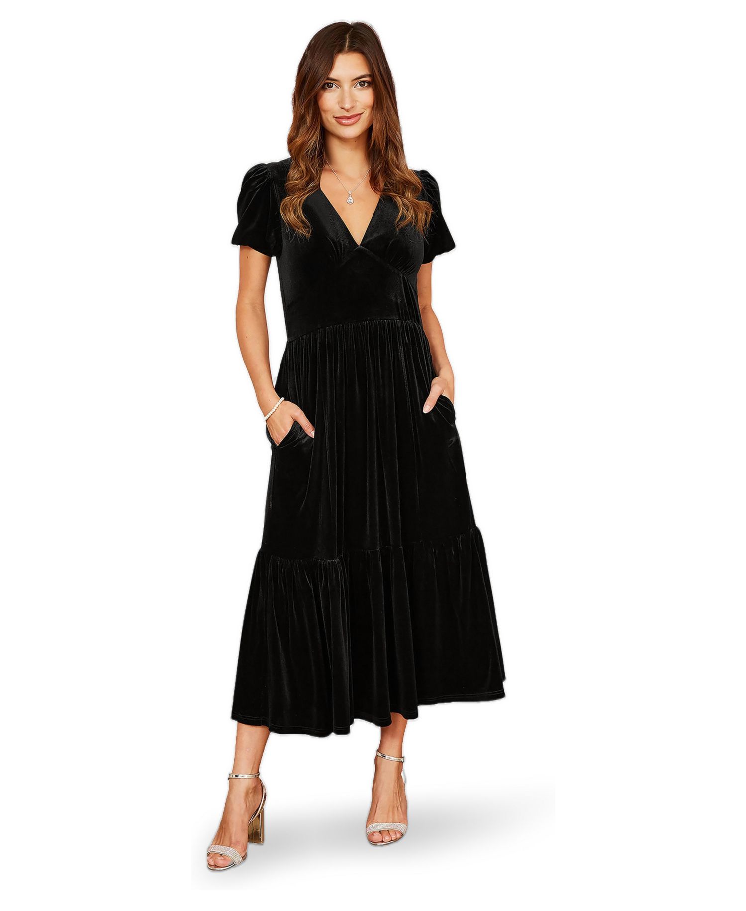 Women's Velvet Midi Dress