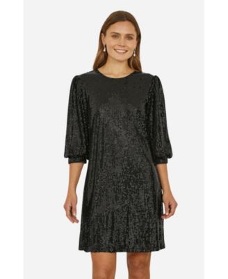Women's Balloon Sleeve Sequin Mini Dress