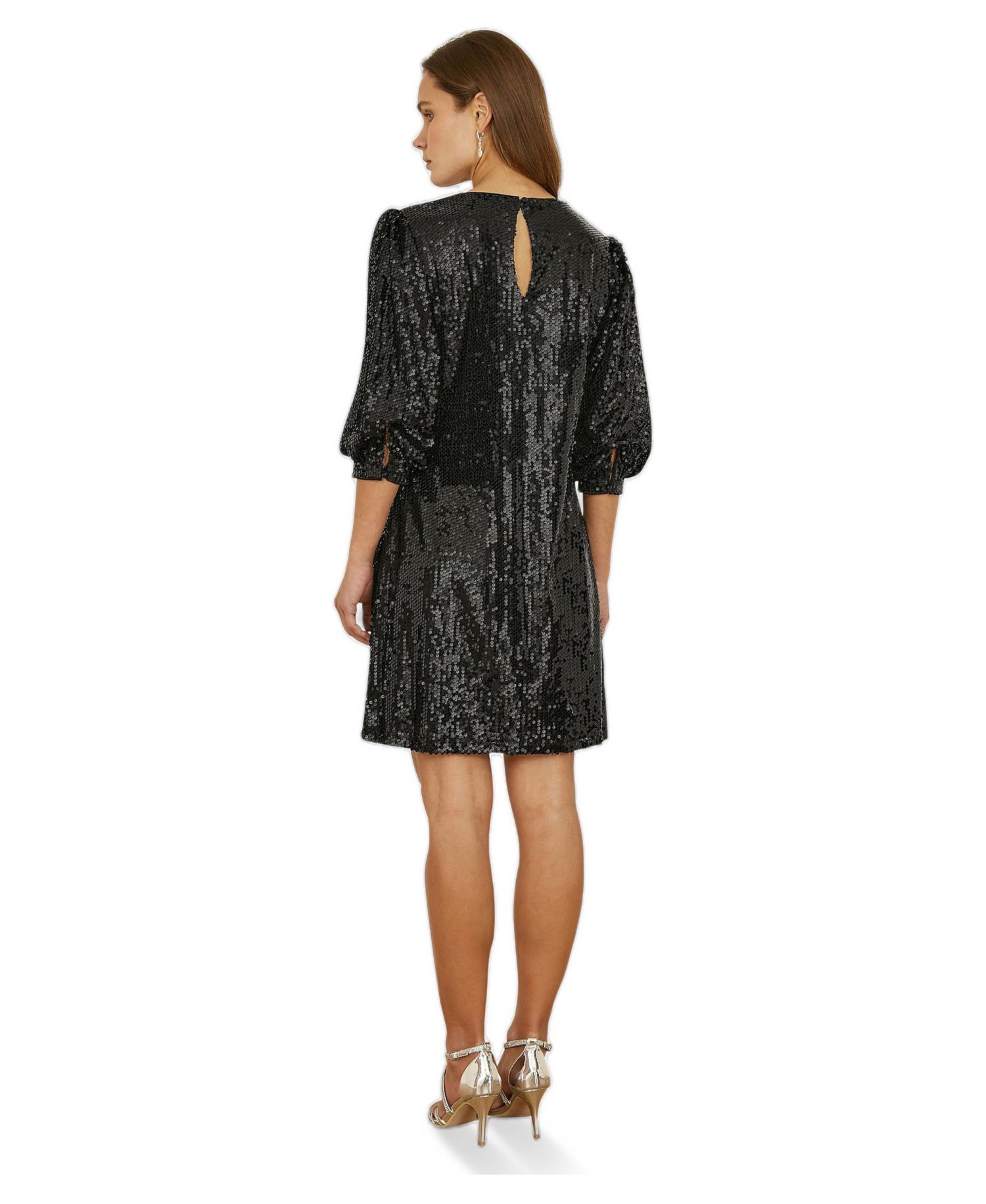 Women's Balloon Sleeve Sequin Mini Dress