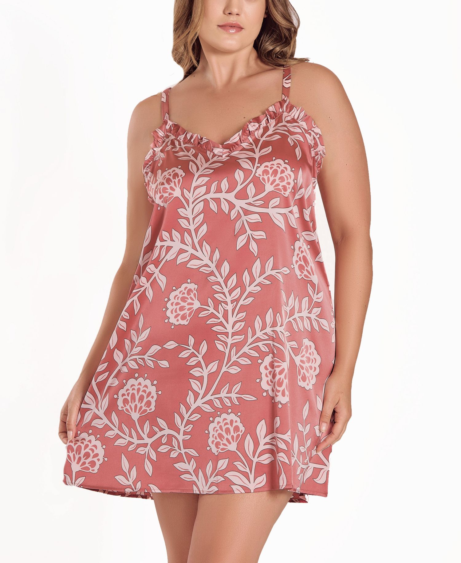 Women's Floral Stretch Woven Sleeveless Nightgown