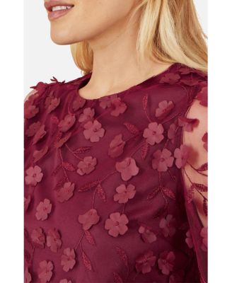 Women's Long Sleeve Sheer Floral Top