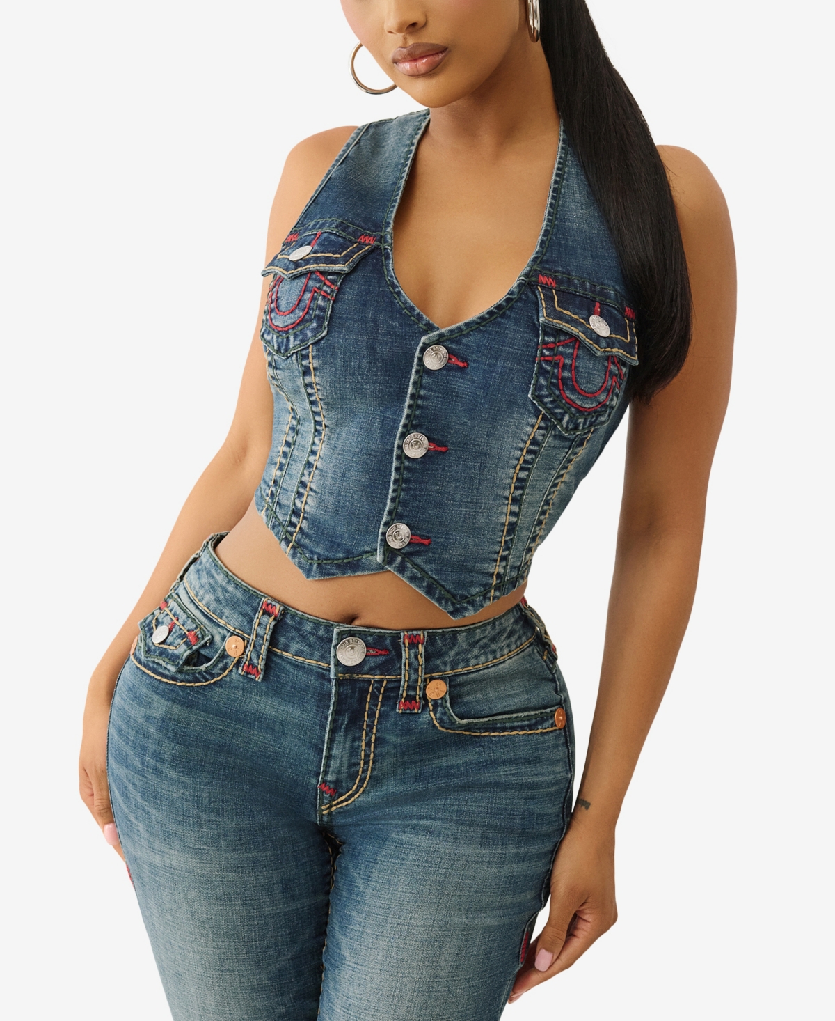 True Religion Women's Super T Denim Vest
