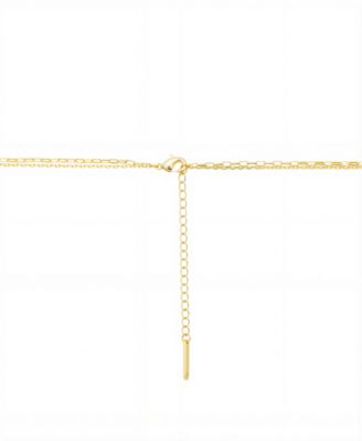 Mother of Pearl Inlay Flower Rose Paperclip Chain Layered Necklace 