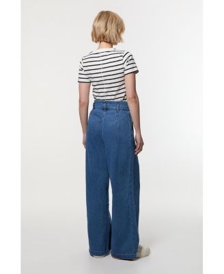 Women's Denim Wide Leg Trousers