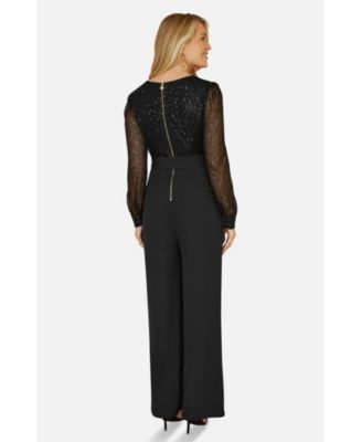 Women's Sequin Wrap Over Jumpsuit