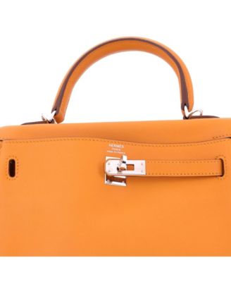 Kelly 25 Handbag Orange Swift with Palladium Hardware