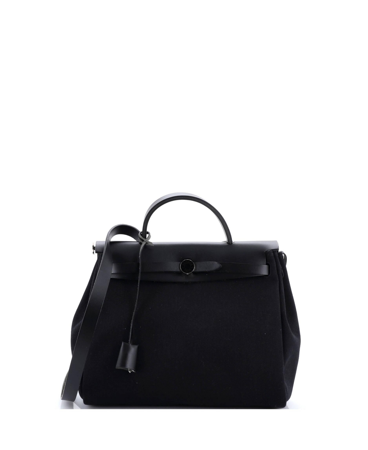 Pre-Owned Hermes Herbag Zip Leather and Toile