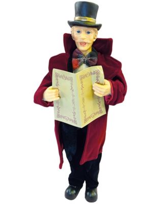 17" Plaid Carolers, Set of 4 Figurines