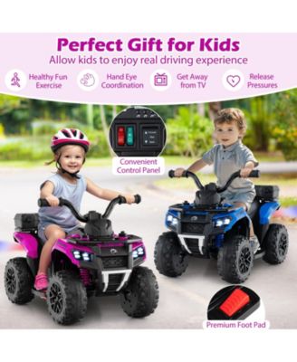 6V Kids Ride On ATV with Music, Spray, and Storage