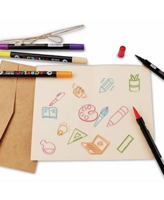 48 Colours Double-Ended, Two-Color Acrylic Markers, Quick-Drying and Waterproof for Rocks, Eggs, Wood, Rock, Canvas, Plastic, Glass, Ceramic