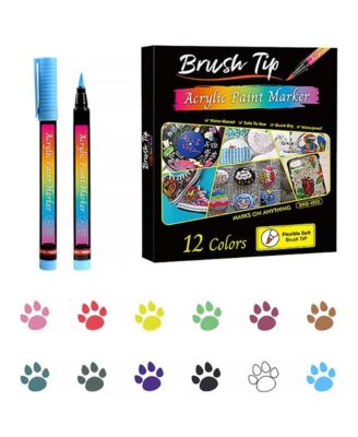 12 Colors Pet Nail Coloring Pens, Kitten Dog Grooming Kits Pen, Cat Paw Graffiti and DIY Painting Pen, Safe and Harmless
