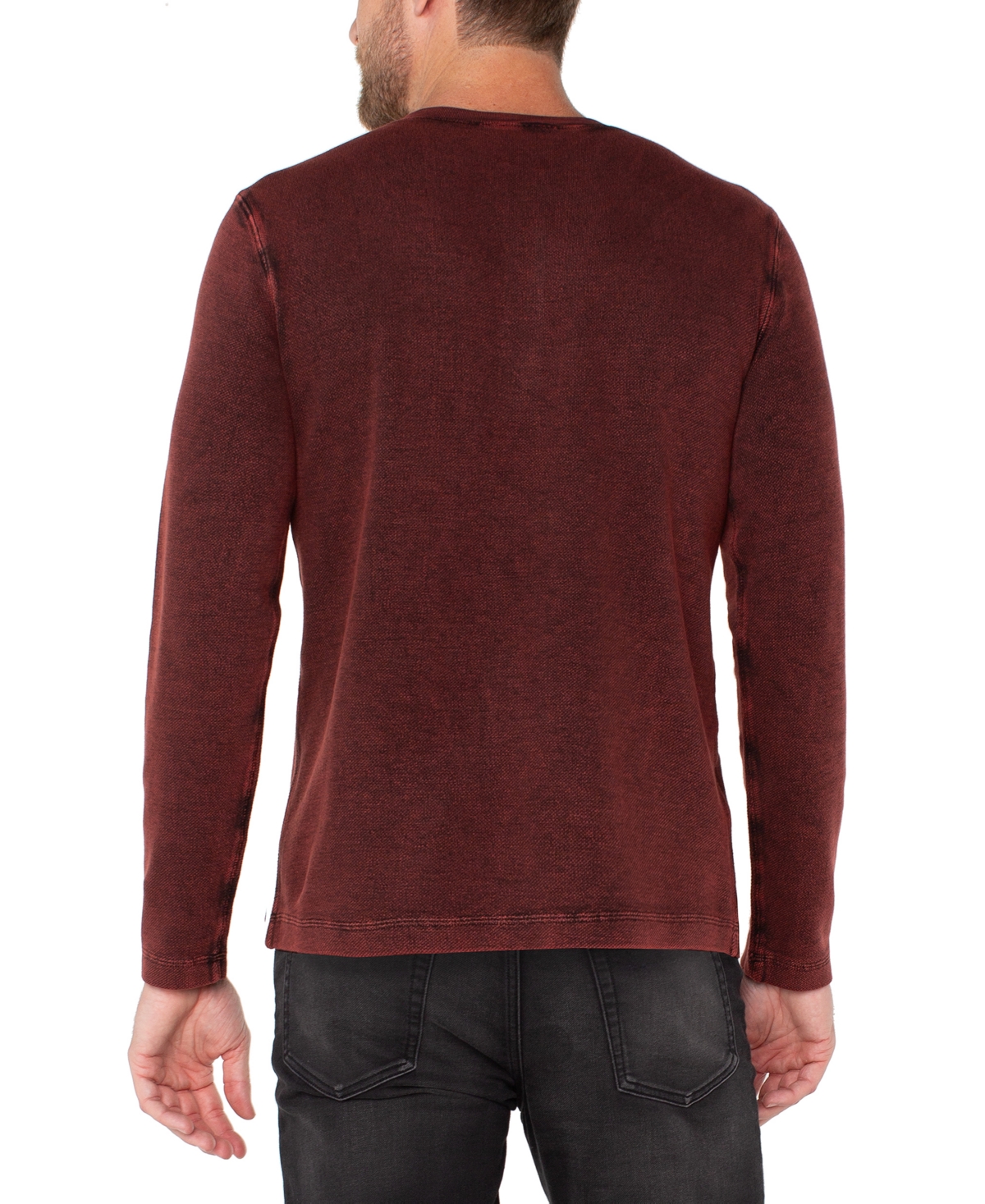 Liverpool Los Angeles Men's Cotton Long-Sleeve Henley Shirt