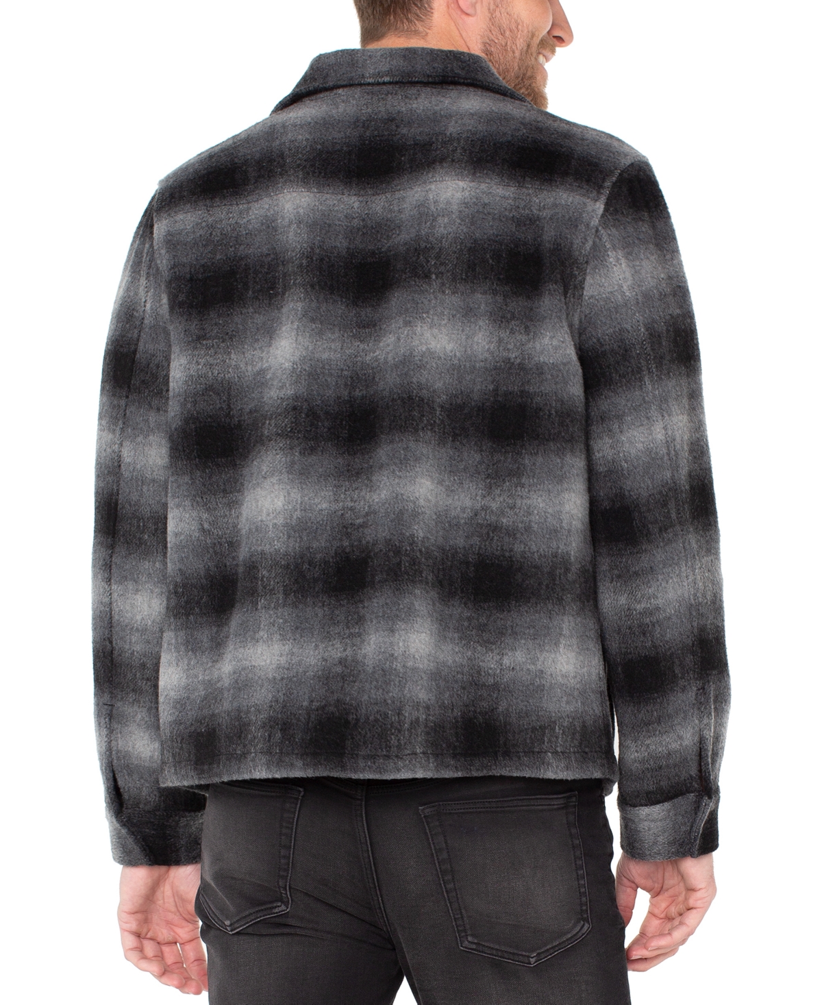 Liverpool Los Angeles Men's Zippered Plaid Jacket