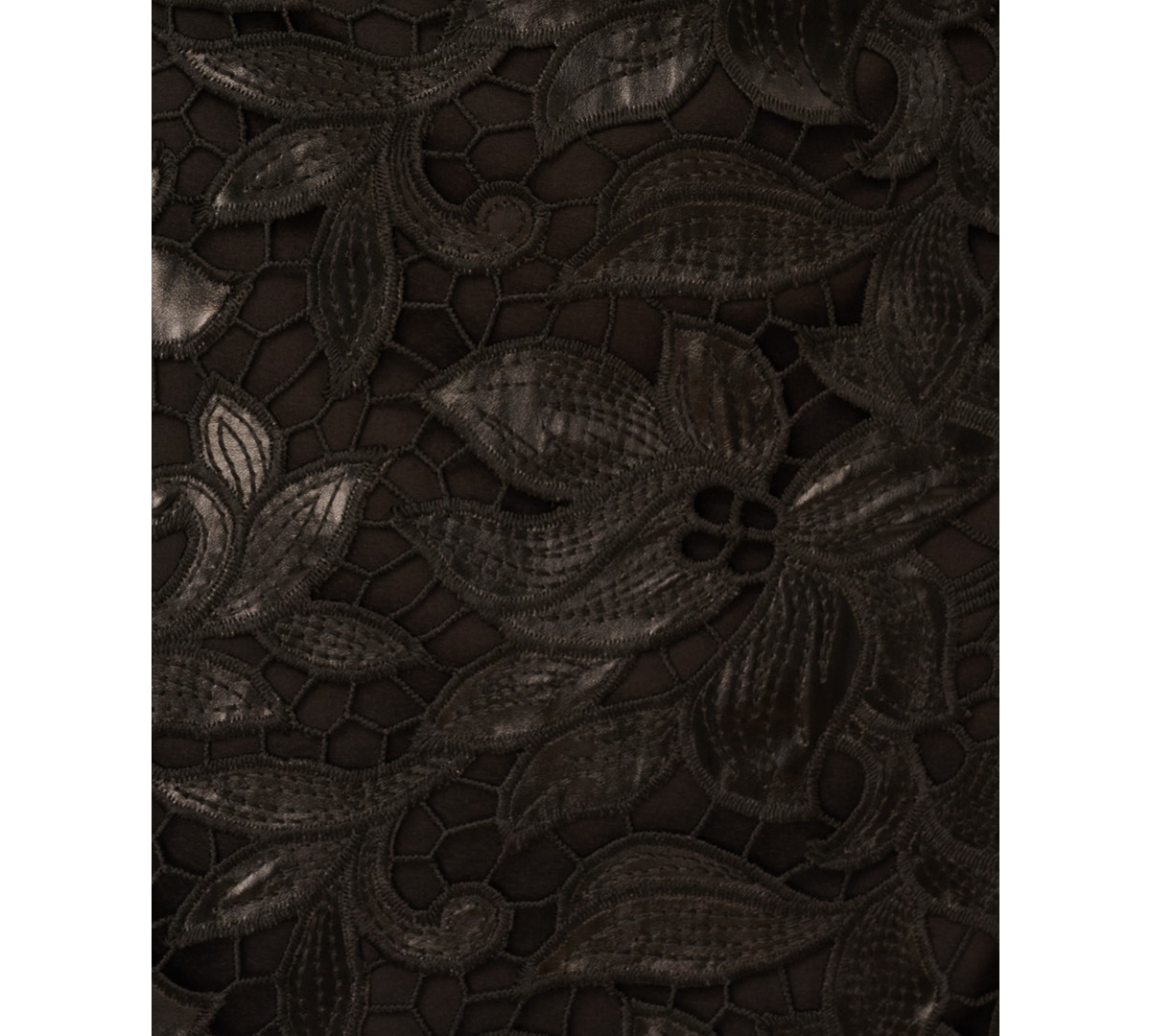 Adrianna Women's Pleather Lace Detail Midi Dress