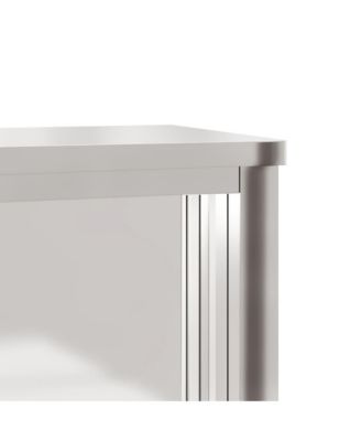 Kitchen Wall Cabinet with Sliding Doors Stainless Steel