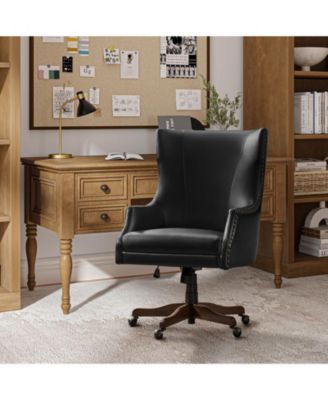 Desmond Transitional Office Chair with Wood Legs
