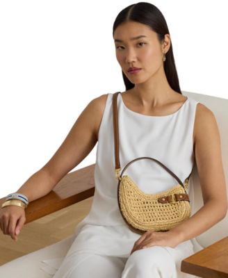 Woven Straw Small Tasha Crossbody Bag