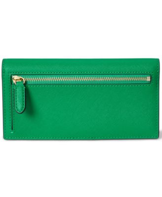 Crosshatch Leather Slim Snapped-Closure Wallet