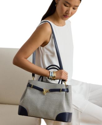 Cross-Dyed Canvas Large Blaike Satchel Bag