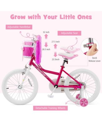 18 Inch Kid's Bike Children's Bicycle w/ Removable Training Wheels Adjustable Seat