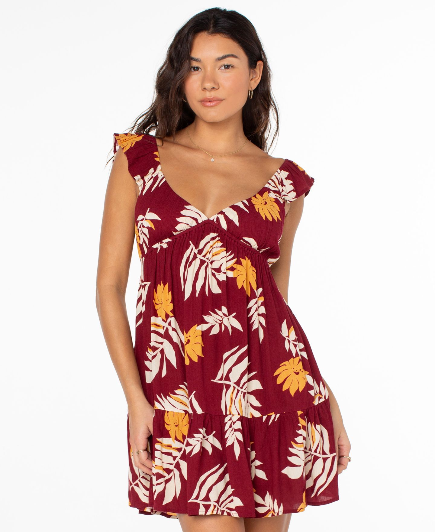 Женское платье Roxy Palmy Days Scoop Neck Mini, цвет: Красный — фото 1
