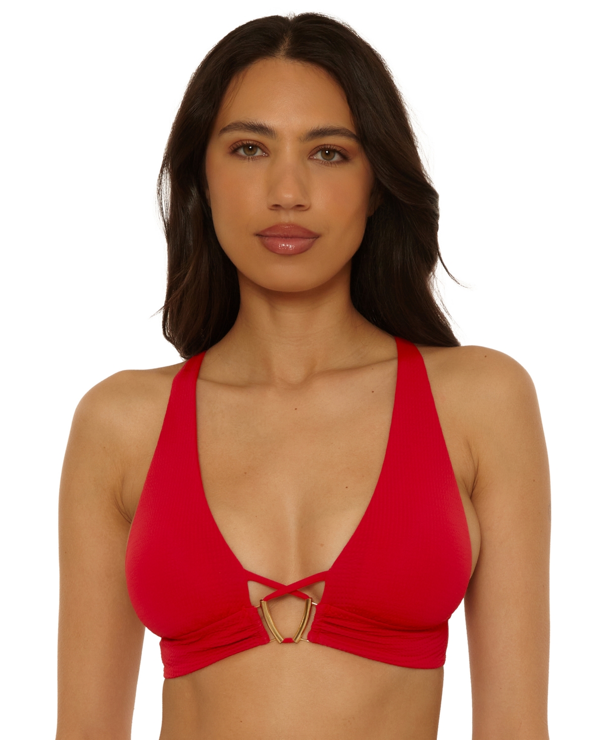 Becca Riviera Halter Bikini Top In Red