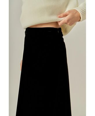 Women's Velvet Circle Midi Skirt