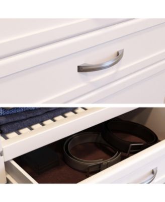 Solid Wood Walk-In Closet Organizer with 6 Shaker Style Drawers and Glass Doors