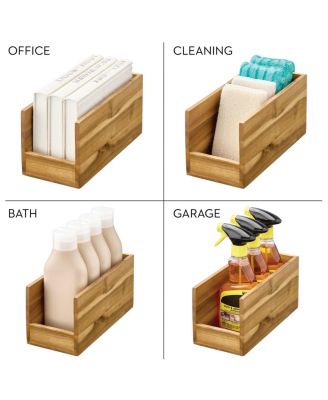 Acacia Wood Open-Front Pantry Bin - Set of 2 - Natural