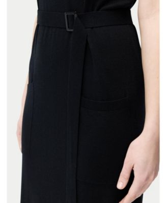 Women's V-neck Silk Cashmere Dress Yellow