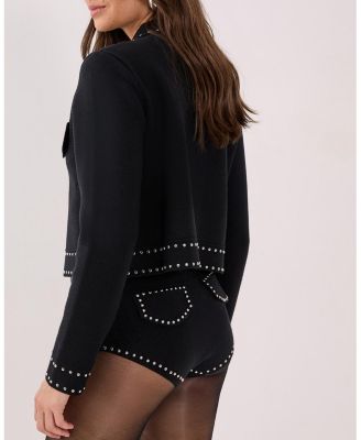 Women's Knitted Western Stud Detail Cardigan