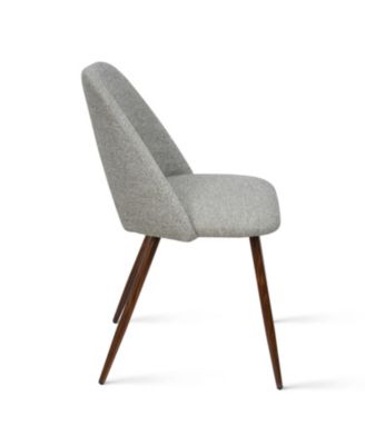 Modern 5-Piece Glass Top Dining Set for Small Spaces, 39.4'' Round Table with Fabric Chairs for Kitchen or Apartment-Maison Boucle