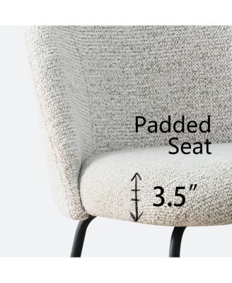 5-Piece Round Dining Table Set, 39.4'' MDF Wood Grain Top with Metal Legs & Upholstered Chairs for Kitchen or Apartment-Maison Boucle