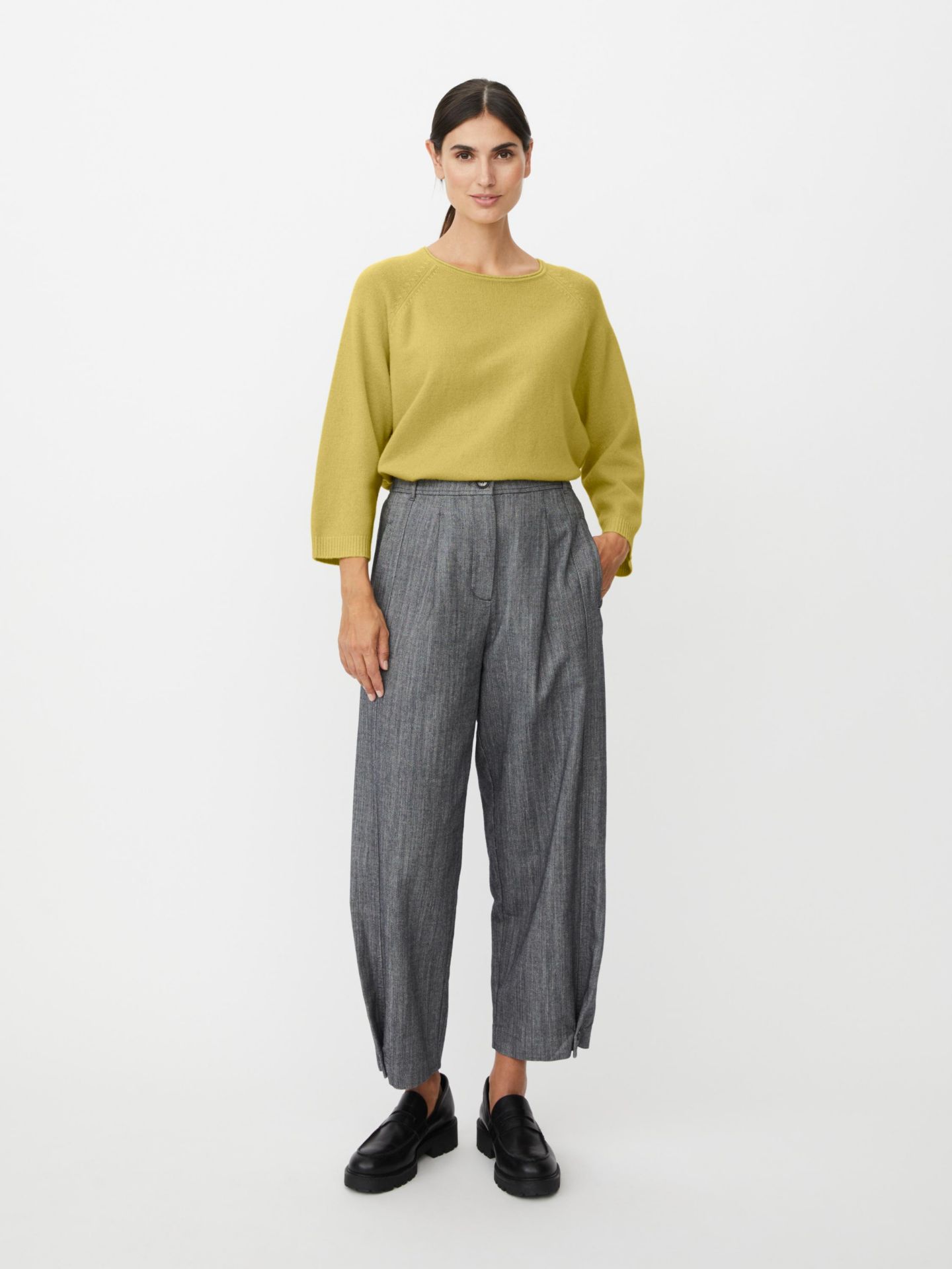 Женские брюки Masai Copenhagen Punna Cropped Button Fastening, цвет: Тёмный джинсовый — фото 7