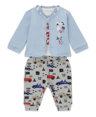 GUESS - Baby Boys' Short-Sleeve Bodysuit, Reversible Jacket and Pants, 3-Piece Set