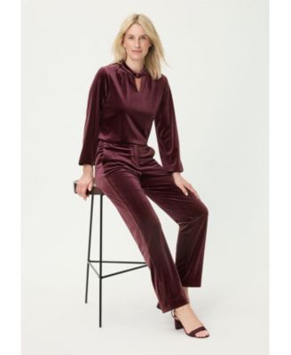 Women's Velvet Peekaboo Top