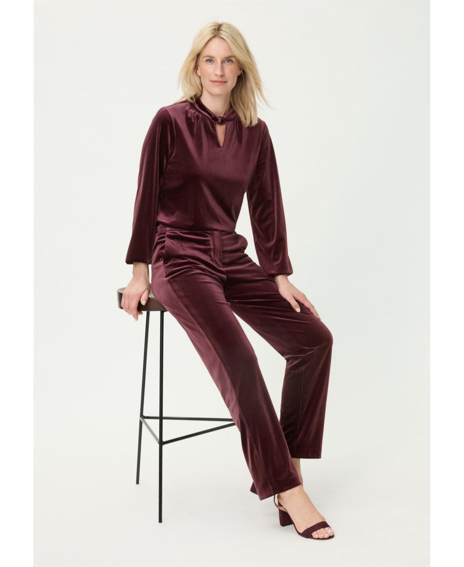 Women's Velvet Peekaboo Top