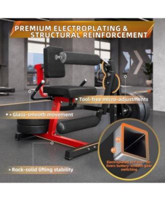 Leg Extension and Curl Lower Body Workout Machine, Heavy Duty Adjustable Leg Rotary Extension Plate Loaded Fitness Equipment