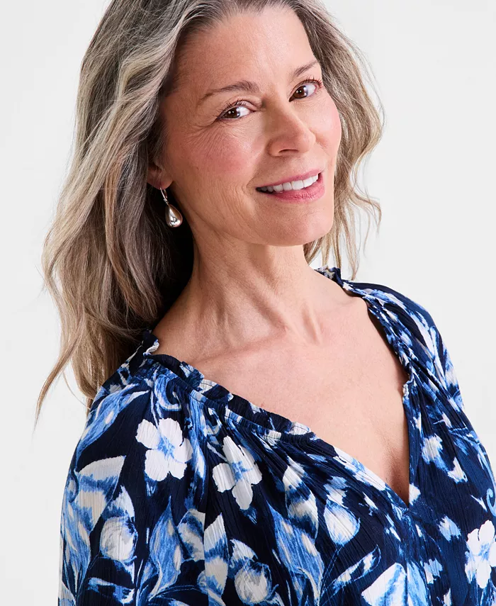 Women's Printed Flutter-Sleeve Top, Macy's Exclusive - thumbnail 3