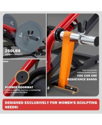 Hip Thrust Machine with Adjustable Footboard, 800LBS Plate-Loaded Glute Bridge Machine