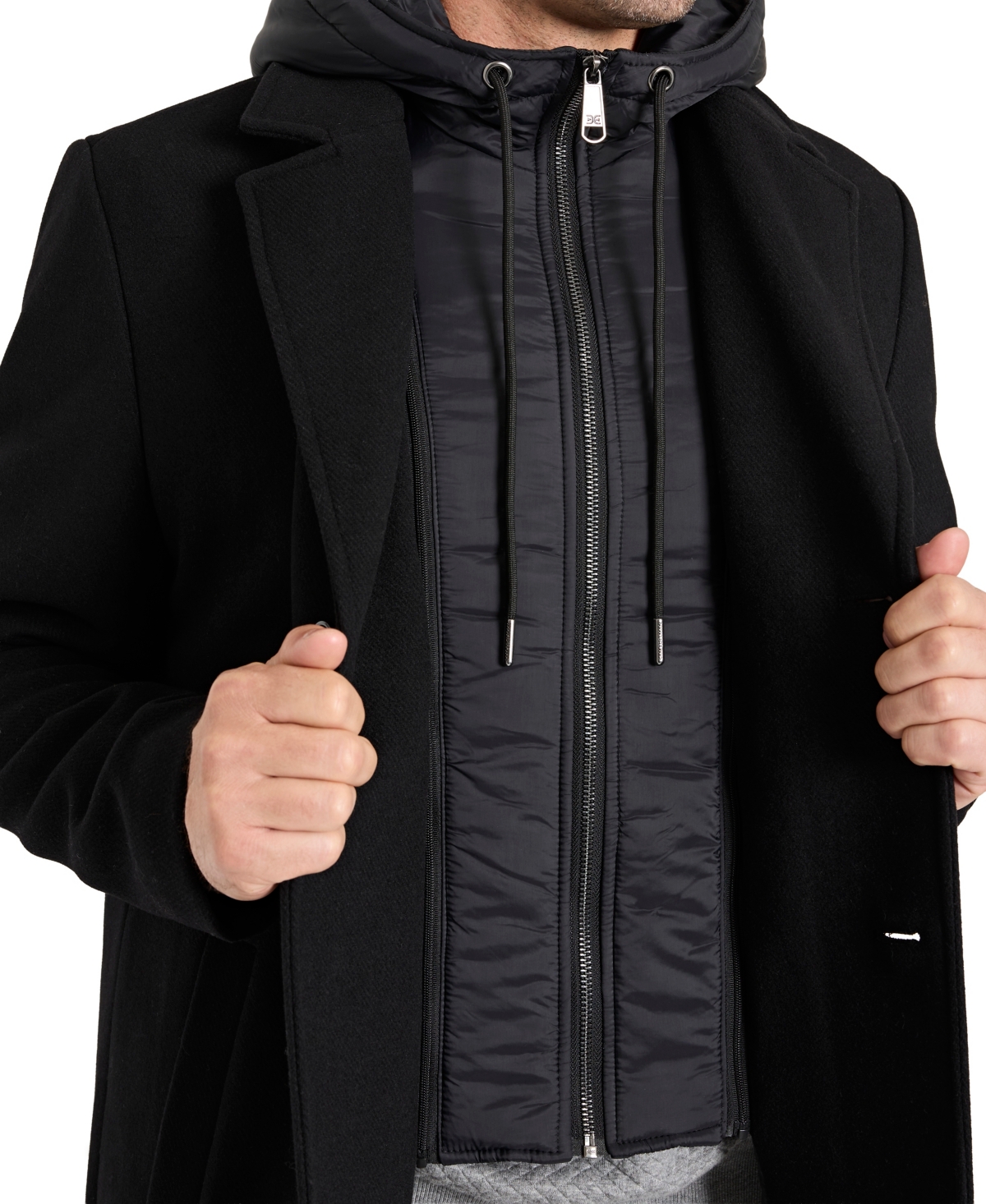 Sam Edelman Men's Single Breasted Wool Coat In Black