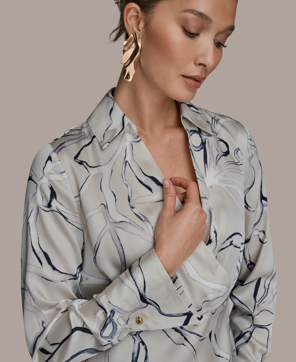 Donna Karan New York Women's Collared A-Line Dress