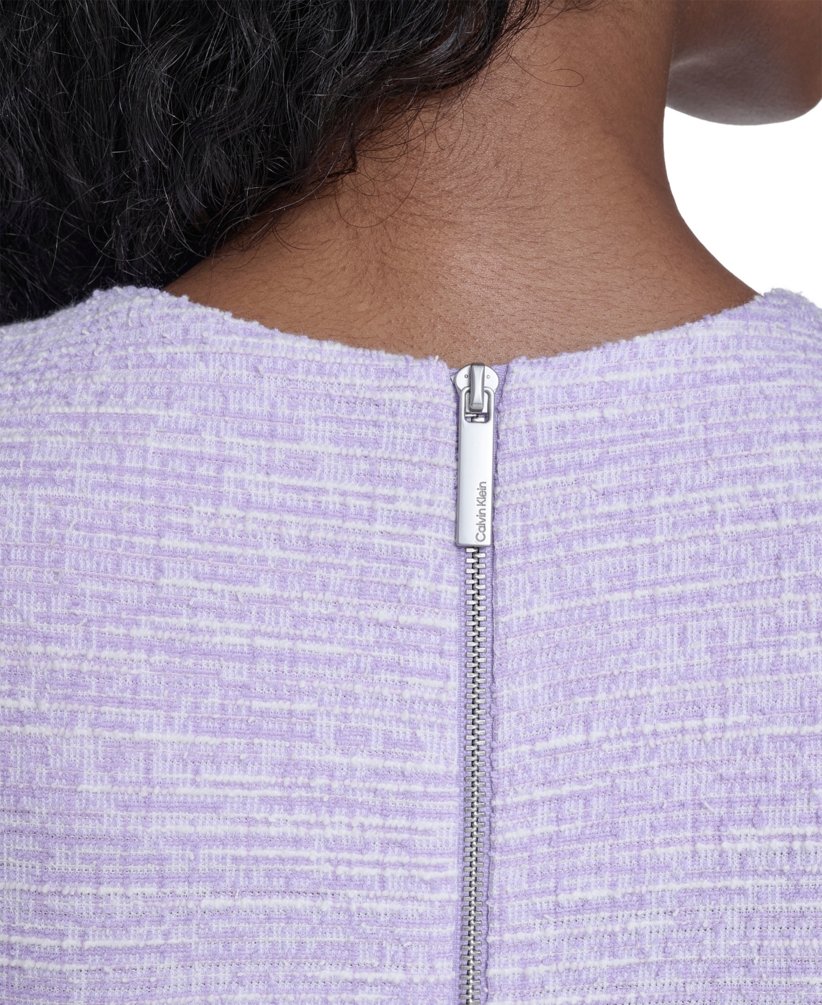 Calvin Klein Women's Tweed Short-sleeve Sheath Mini Dress